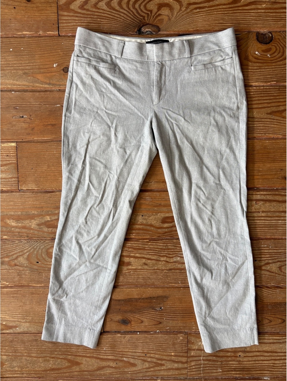 Banana Republic Sloan Petite 4 Gray Stretch Ankle Dress Pants